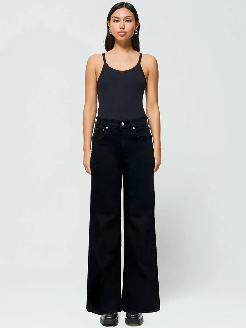 Etica Denim Romi French wide leg Size 28 in Onyx